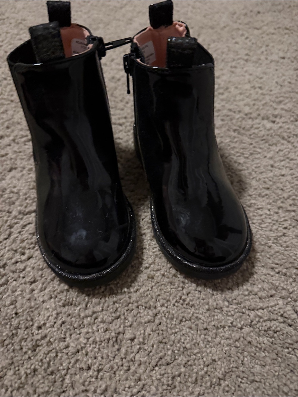Nordstrom Girls' Black Patent Ankle Booties